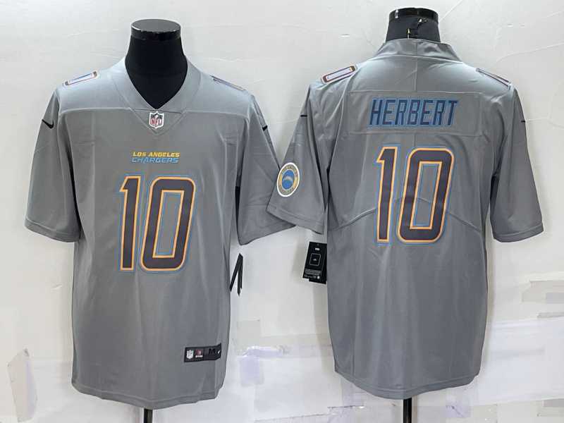 Men's Los Angeles Chargers Justin Herbert LOGO Grey Atmosphere Fashion Vapor Untouchable Stitched Limited Jersey,We sell and wholesale Men's Los Angeles Chargers Justin Herbert LOGO Grey Atmosphere Fashion Vapor Untouchable Stitched Limited Jersey on line form chian!
